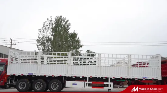 3 Axle High Side Wall Drop Fence Semi Trailer for Animal 