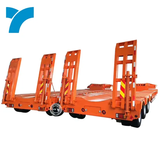 3 Axle Heavy Transporter Lowbed Semi 60t Low Bed Trailer 